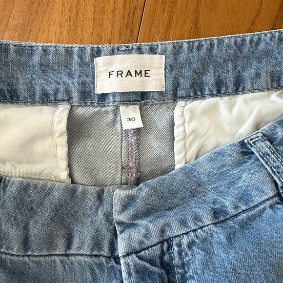Frame Jeans Size 30 Relaxed Cargo Mid Waist Straight Leg Medium Light Wash - Picture 4 of 12